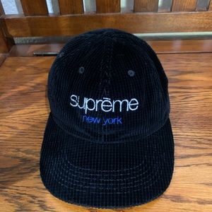 Supreme black corduroy hat